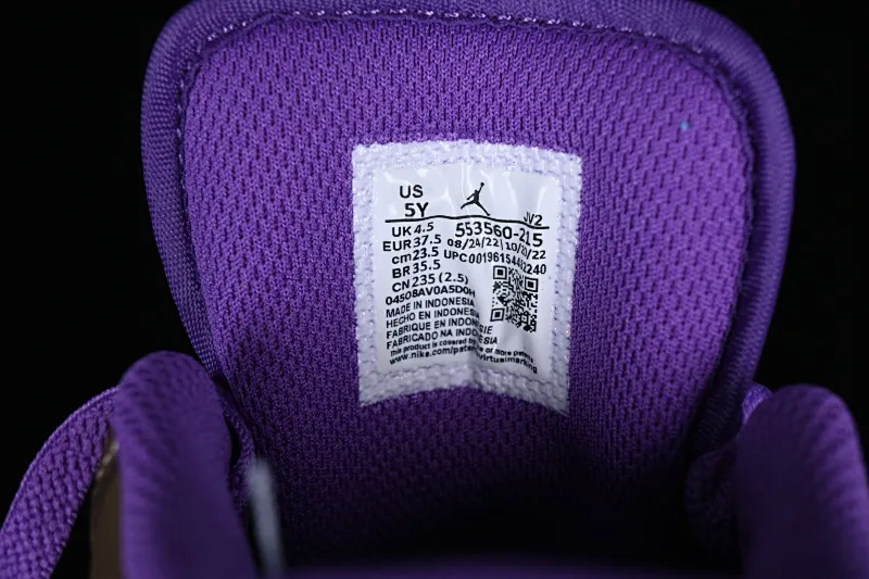 All categories Air Jordan Jordan series basketball shoes Air Jordan 1 Low G version pure original Air Jordan 1 Low "Palomino" AJ1 Joe 1 Mocha Purple Low-top cultural basketball shoes 553560-215